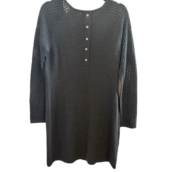 Cynthia Rowley Women’s Charcoal Merino Wool Sweater Dress Size M - Picture 3 of 7